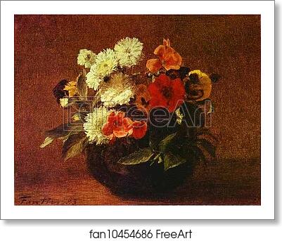 Free art print of Flowers in an Earthenware Vase by Henri Fantin-Latour
