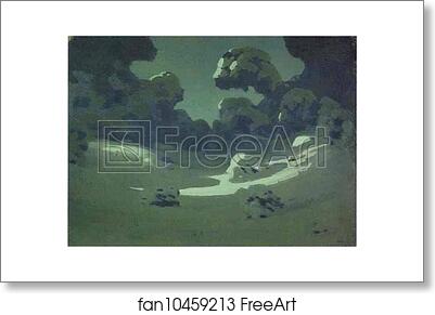 Free art print of Moonlight in a Forest. Winter by Arkhip Kuinji
