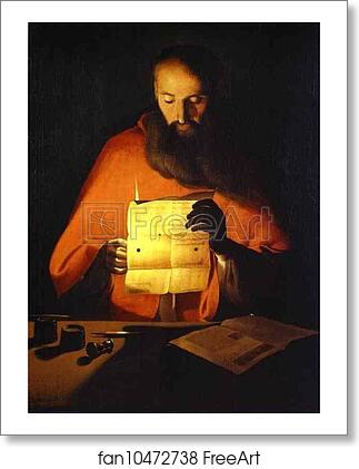 Free art print of St. Jerome Reading by Georges De La Tour