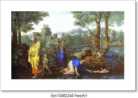Free art print of Baby Moses Saved from the River by Nicolas Poussin