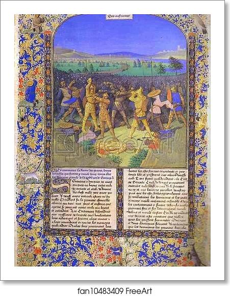 Free art print of The Battle between the Romans and the Carthaginians. From the book Histoire Ancienne by Jean Fouquet Free art print of The Battle between the Romans and the Carthaginians. From the book Histoire Ancienne by Jean Fouquet
