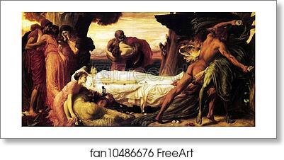 Free art print of Hercules Wrestling with Death for the Body of Alcestis by Frederick Leighton