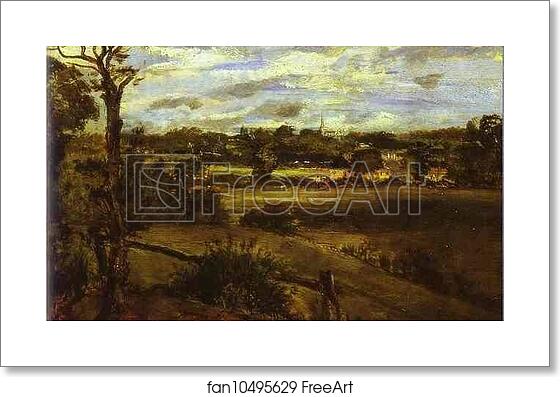 Free art print of View of Highgate from Hampstead Heath by John Constable Free art print of View of Highgate from Hampstead Heath by John Constable