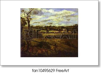 Free art print of View of Highgate from Hampstead Heath by John Constable