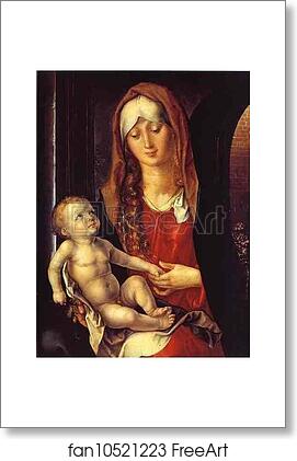 Free art print of Virgin and Child before an Archway by Albrecht Dürer