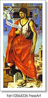 Free art print of St. John the Baptist. Side panel of the Grifoni Polyptych by Francesco Del Cossa