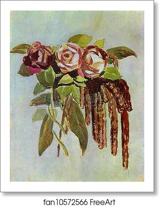 Free art print of Roses and Catkins by Victor Borisov-Musatov