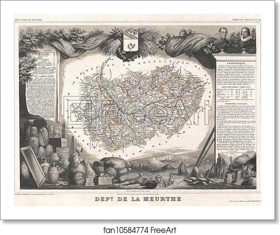 Free art print of Dept. de la Meurthe. by Victor Jules Levasseur