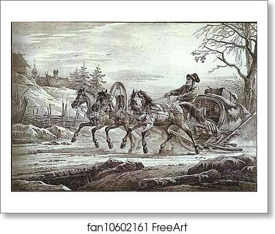 Free art print of A Traveler in a Kibitka (Hooded Cart or Sledge) by Alexander Orlowski Free art print of A Traveler in a Kibitka (Hooded Cart or Sledge) by Alexander Orlowski