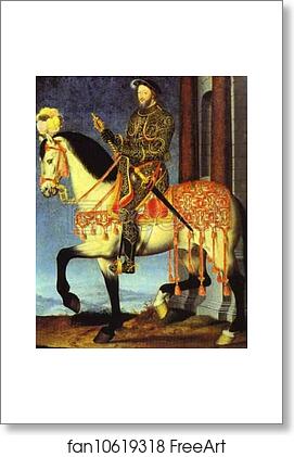 Free art print of Francis I on Hourseback by Francois Clouet