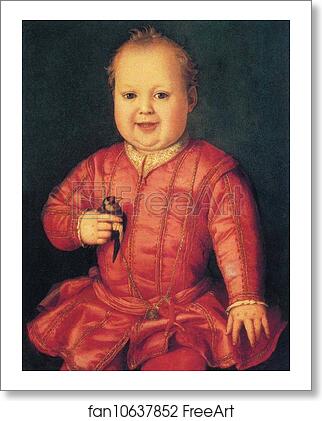 Free art print of Portrait of Giovanni de'Medici as a Child Holding a Goldfinch by Agnolo Bronzino