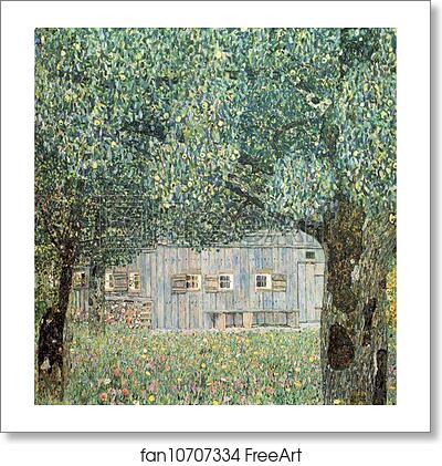 Free art print of Farmhouse in Upper Austria by Gustav Klimt