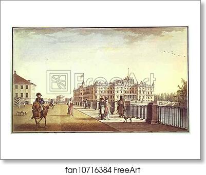 Free art print of Mikhailovsky Castle as Seen from the Fontanka Embankment by Benjamin Paterssen