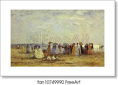 Free art print of Bathers on the Beach at Trouville by Eugène-Louis Boudin