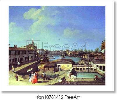Free art print of Dolo on the Brenta by Giovanni Antonio Canale, Called Canaletto