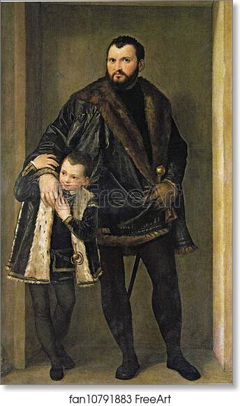 Free art print of Portrait of Iseppo da Porto and His Son Adriano by Paolo Veronese