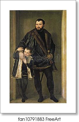 Free art print of Portrait of Iseppo da Porto and His Son Adriano by Paolo Veronese