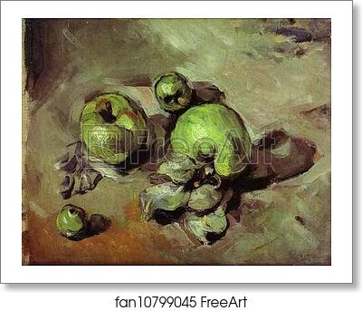 Free art print of Green Apples by Paul Cézanne