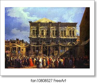 Free art print of The Doge Visiting the Church and Scuola di San Rocco by Giovanni Antonio Canale, Called Canaletto