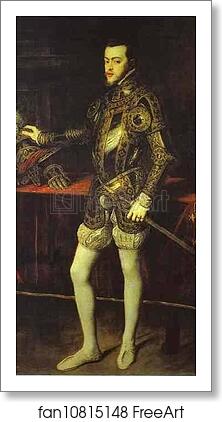 Free art print of Portrait of Philip II in Armor by Titian