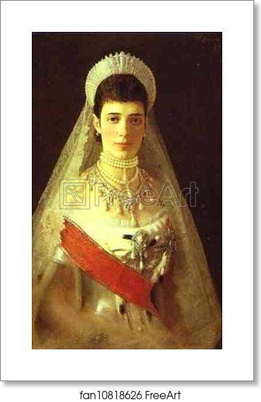 Free art print of Portrait of the Empress Maria Feodorovna by Ivan Kramskoy