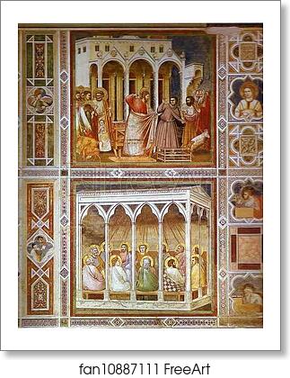 Free art print of Christ Purging the Temple and Pentecost by Giotto