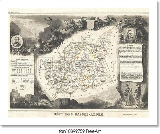 Free art print of Dept. des Basse-Alpes. by Victor Jules Levasseur Free art print of Dept. des Basse-Alpes. by Victor Jules Levasseur