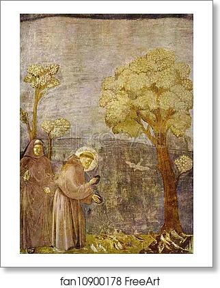 Free art print of Preaching to the Birds by Giotto