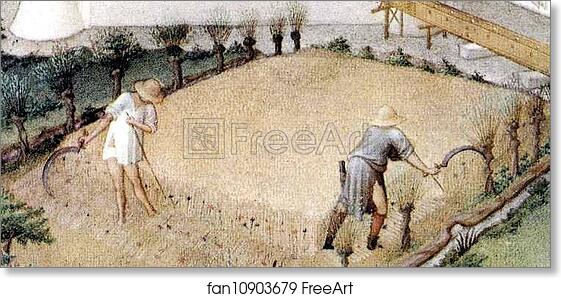 Free art print of Les trÄ�s riches heures du Duc de Berry. July. Palais Poitiers. Detail by Limbourg Brothers