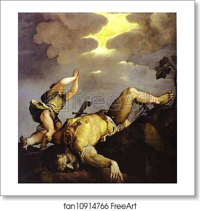 Free art print of David and Goliath by Titian
