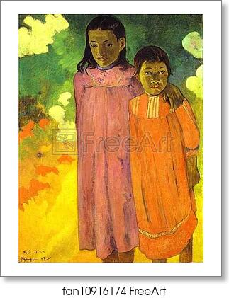 Free art print of Piti Teina. (Two Sisters) by Paul Gauguin