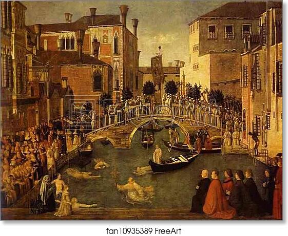 Free Art Print Of The Recovery Of The Relic Of The True Cross At The Bridge Of S Lorenzo By Gentile Bellini Freeart Fan10935389