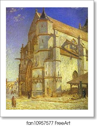 Free art print of The Church at Moret in Morning Sun by Alfred Sisley