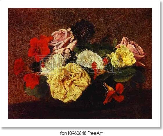 Free art print of Roses and Nasturtiums in a Vase by Henri Fantin-Latour Free art print of Roses and Nasturtiums in a Vase by Henri Fantin-Latour