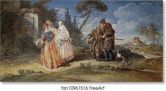 Free art print of Les Oies de Frère Phillippe by François Boucher