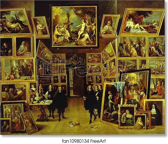 Free art print of Archduke Leopold-Willem in his Art Gallery in Brussels by David Teniers The Younger