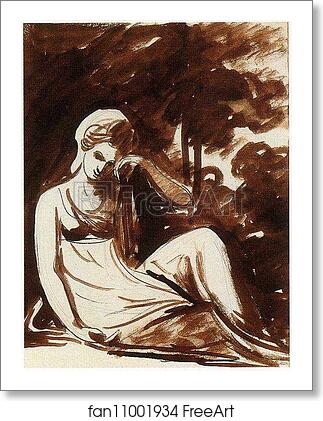 Free art print of Study for 'Mrs John Birch' by George Romney