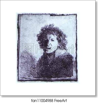 Free art print of Self-Portrait Open-Mouthed by Rembrandt Harmenszoon Van Rijn