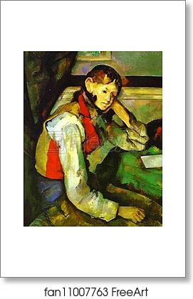 Free art print of Boy in a Red Waistcoat by Paul Cézanne