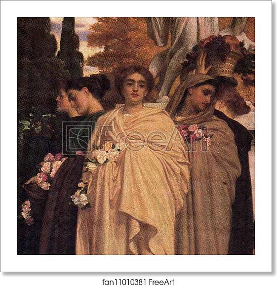 Free art print of The Syracusan Bride Leading WIld Animals in Procession to the Temple of Diana. Detail by Frederick Leighton Free art print of The Syracusan Bride Leading WIld Animals in Procession to the Temple of Diana. Detail by Frederick Leighton