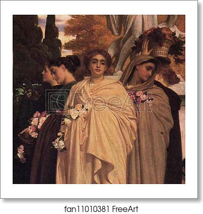Free art print of The Syracusan Bride Leading WIld Animals in Procession to the Temple of Diana. Detail by Frederick Leighton