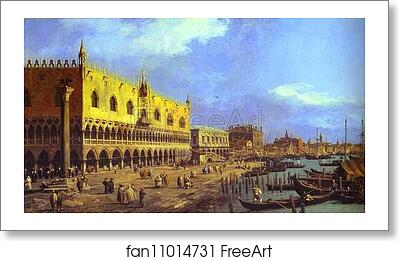 Free art print of Riva degli Schiavoni: Looking East by Giovanni Antonio Canale, Called Canaletto