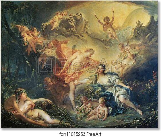 Free art print of Apollo Reveals his Divinity to the Shepherdess Issé by François Boucher