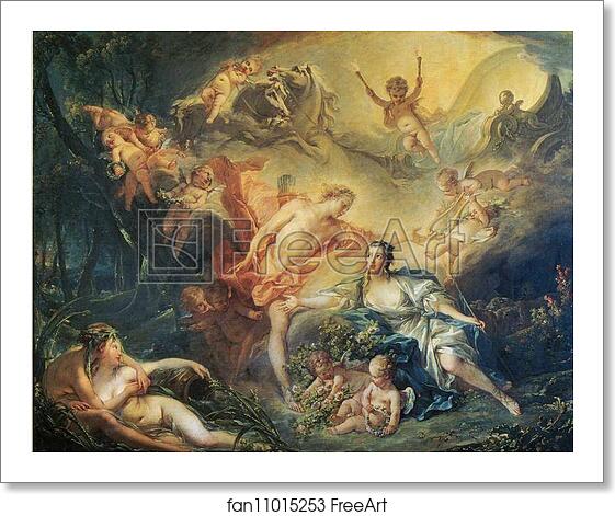 Free art print of Apollo Reveals his Divinity to the Shepherdess Issé by François Boucher