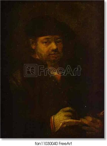 Free art print of Self-Portrait with a Sketch-Book by Rembrandt Harmenszoon Van Rijn