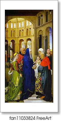 Free art print of St. Columba Altarpiece. Presentation in the Temple. The right panel by Rogier Van Der Weyden