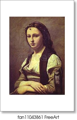 Free art print of Woman with a Pearl by Jean-Baptiste-Camille Corot