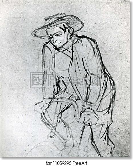 Free art print of Aristide Bruant on His Bicycle by Henri De Toulouse-Lautrec