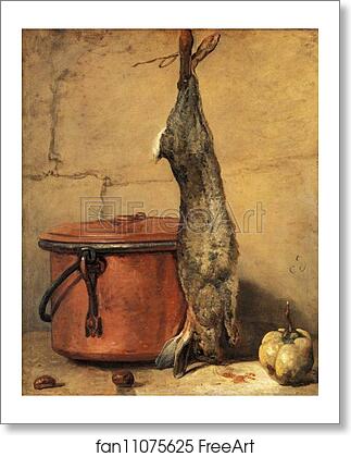 Free art print of Rabbit with Copper Cauldron and Quince by Jean-Baptiste-Simeon Chardin