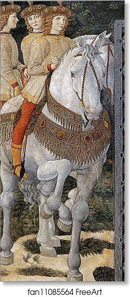 Free art print of Procession of the Magus Melchior. Detail by Benozzo Gozzoli